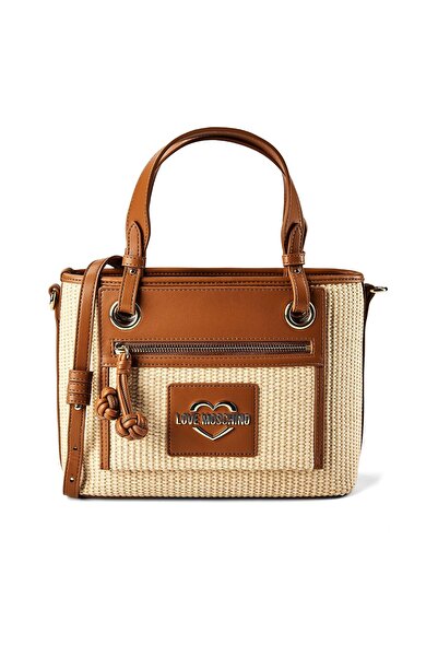 Love Moschino Slamená elegantná taška na ruky 28 cm