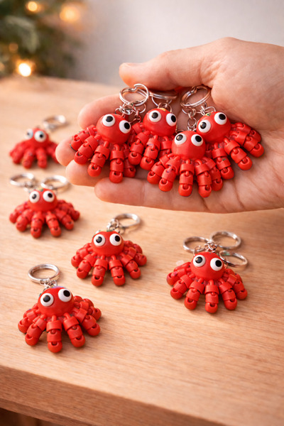 Eyiser Store 10 Pieces of Movable Jointed Octopus Keychain - Advantageous Pac...
