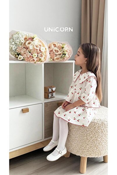 LiliKids Collar Detail Cherry Muslin Dress