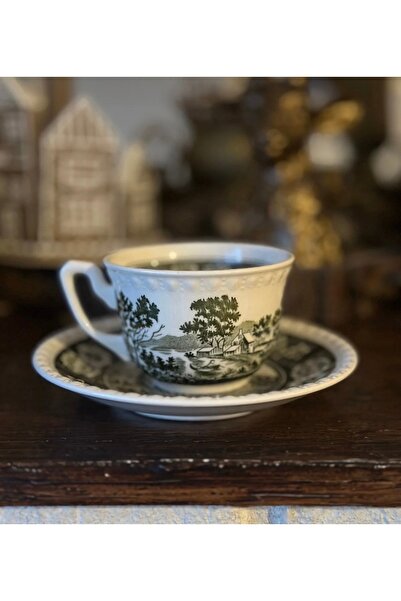 Villeroy & Boch Villeroy Boch Rusticana Serisi Damgalı Koyu Yeşil Haki Porsel...