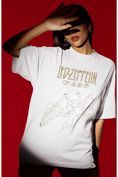 SEVBANO Design Led Zeppelin Rock Metal Music Band Printed Unisex Oversized T-...