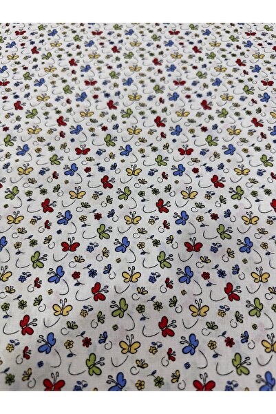 oskatekstil Poplin Kumaş %100 Pamuk Çiçek, Çıtır Desenli 170 cm En Metre İşi ...