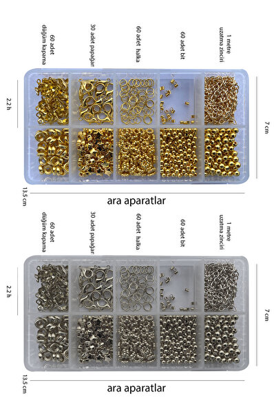 By MO Accessories Double jewelry box gold and silver color jewelry making mat...