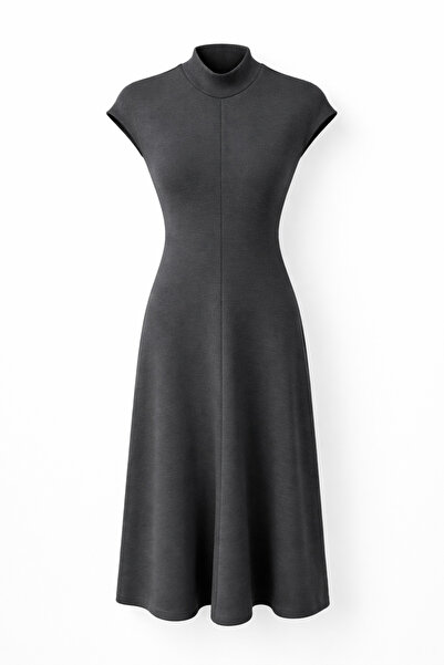 HAZELANNA T Sleeve Gray Dress