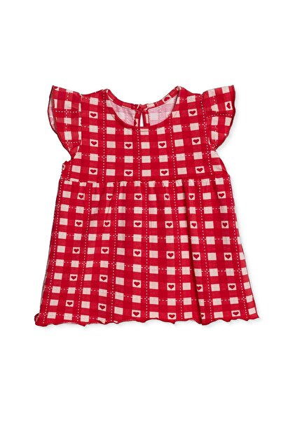 ebebek Hello Baby HelloBaby Kız Bebek Bluz Ekose Baskılı Düğmeli Bisiklet Yak...