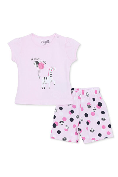 ebebek Hello Baby HelloBaby Kız Bebek Pijama Takımı Hayvan Baskılı Çıtçıtlı B...