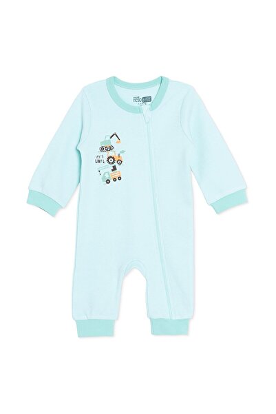 ebebek Hello Baby HelloBaby Erkek Bebek Tulum Taşıtlar Baskılı Fermuarlı Bisi...