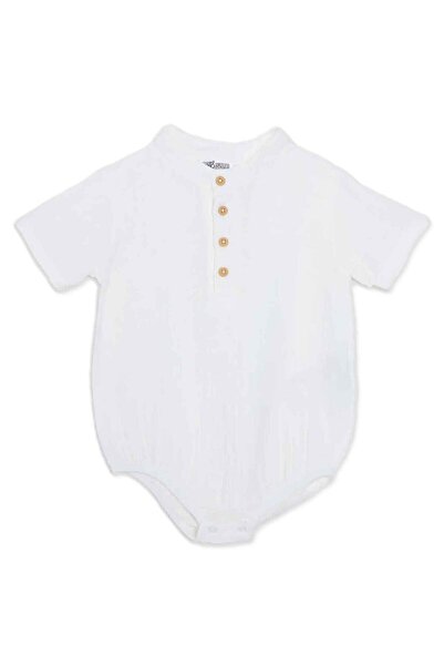ebebek Hello Baby HelloBaby Erkek Bebek Gömlek Body Çıtçıtlı Hakim Yaka Kısa Kol