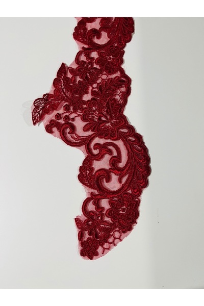 Öztürk Red French Guipure. Width: 14 cm X 1 Meter.