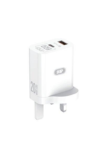 SP Dual-port charger head, white, 20W
