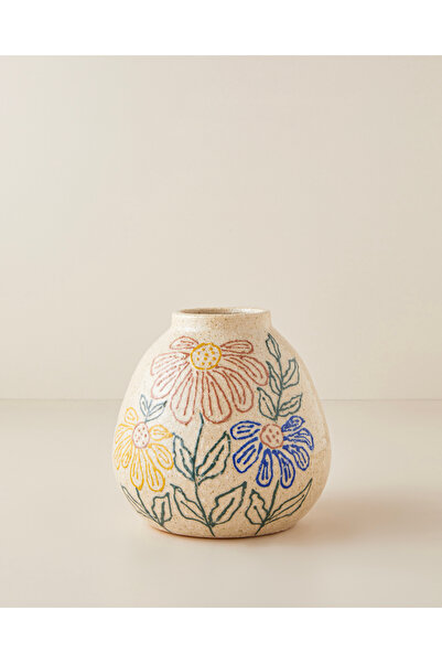 English Home Lauren Seramik Vazo 18x18x18 cm Multicolor