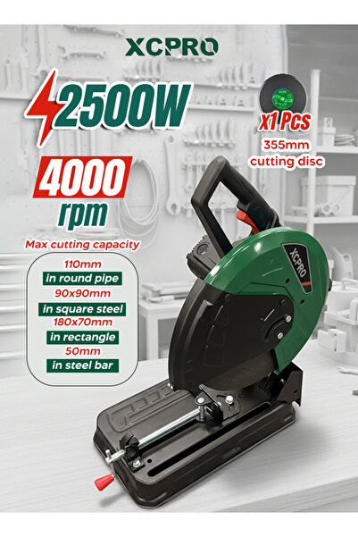 XCPRO 2500W 355mm Electric Cut Off Saw, 4000RPM, Metal Cutting, Heavy Duty, B...