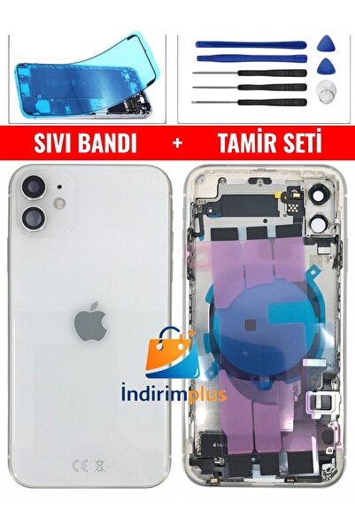 indirimplus iPhone 11 Kasa Dolu Kasa (Beyaz Renk)+ Montaj Seti+Sıvı Bandı