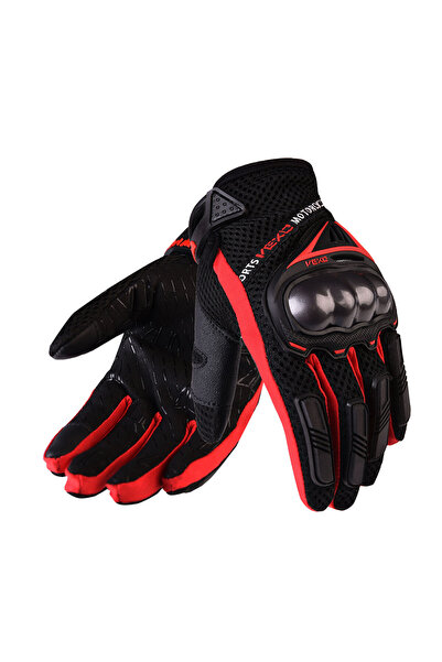 Vexo Stella Summer Motorcycle Gloves Red-Black