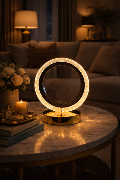 Edison Dokunmatik Kristal LED Masa Lambası 3 Kademe Işıklı Şarjlı Dekoratif G...