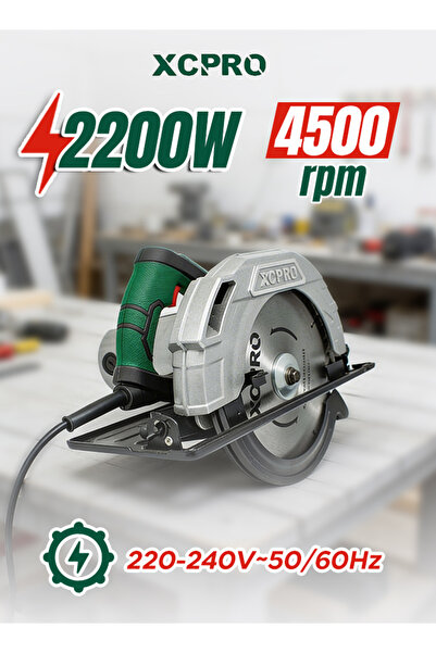 XCPRO 235mm Circular Saw 2200W, 4500RPM, Adjustable Bevel, Aluminum, Wood Cut...