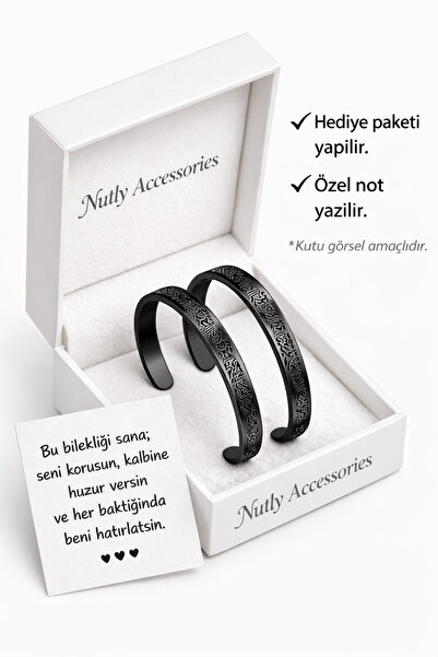 Nutly Accessories Ayetel Kürsi Bileklik Çift Renk Çelik Bileklik Ayarlanabili...
