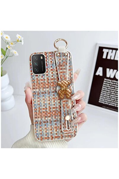 Zebana Poco M3 Compatible Case Teddy Silicone Case Orange