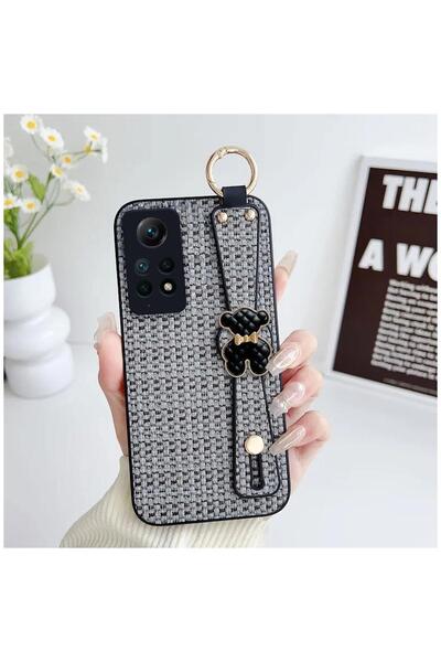 Zebana Redmi Note 12 Pro Compatible Case Teddy Silicone Case Black