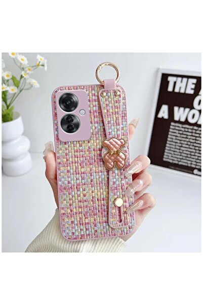 Zebana Oppo Reno11 F 5G Uyumlu Kılıf Teddy Silikon Kılıf Pembe