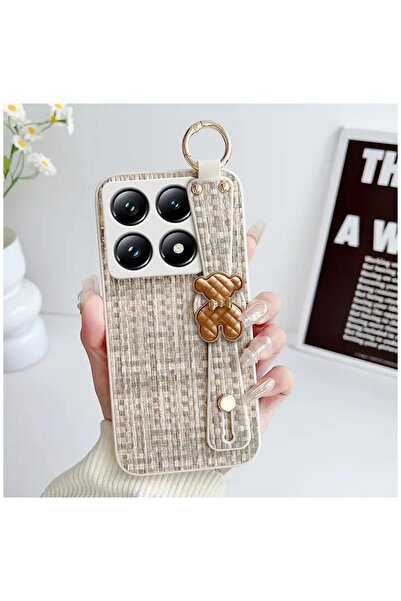 Zebana Xiaomi Mi 14T Uyumlu Kılıf Teddy Silikon Kılıf Bej