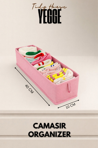 YEGGE منظم للأدراج والخزائن، منظم للأرفف، صندوق منظم للجوارب والأوشحة باللون ...