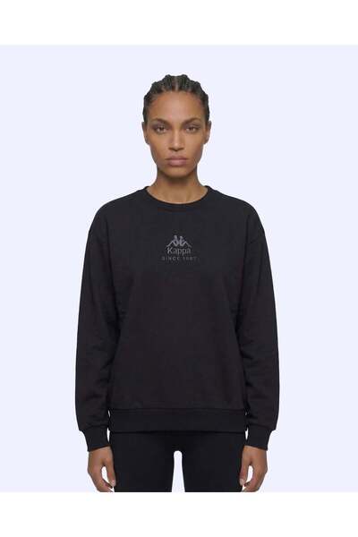 Kappa Milas Crewneck Kadın Siyah Comfort Sweatshirt