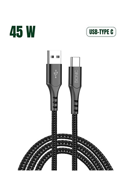 Bionic كابل شحن سريع USB من النوع C بقدرة 45 واط | كابل بيانات مضفر عالي السرعة