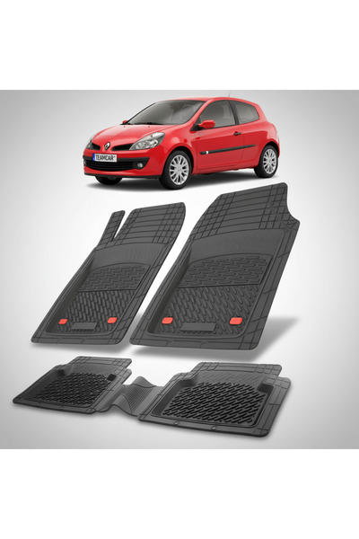 TEAMCAR Συμβατά πατάκια δαπέδου Renault Clio III 2005-2012 | Μαύρο