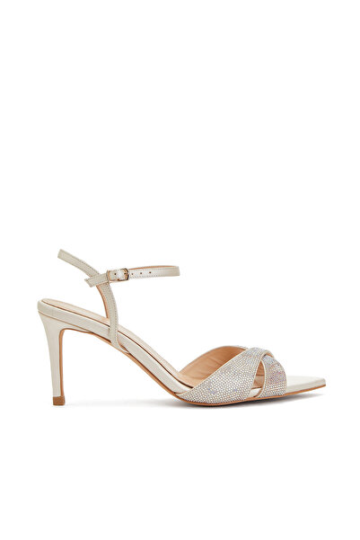 Dıvarese Taşlı Deri Abiye Sandalet