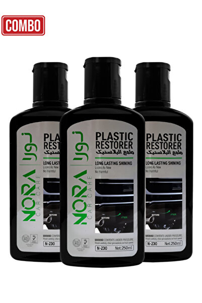 Nora مجموعة ترميم البلاستيك، 3 قطع N-230 سعة 500 مل، تُعيد لمعان البلاستيك ال...