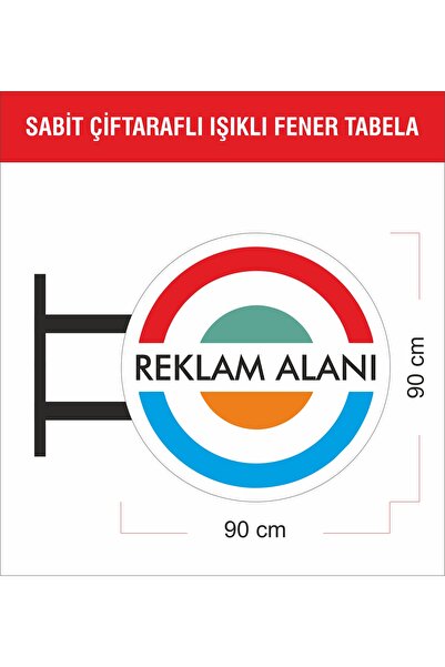 DURAK REKLAM 90 cm çapında çiftaraflı Işıklı Fener Tabela
