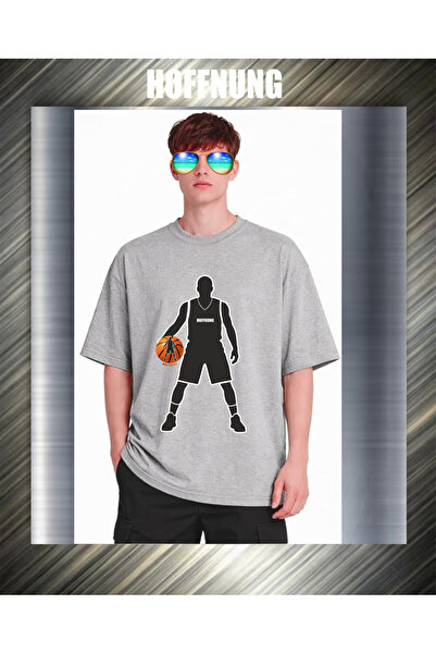 HOFFNUNG Unisex Short Sleeve Round Neck Basketball Player Printed Solid Color...