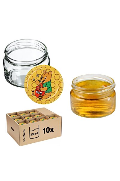 KADAX 10 buc. Borcane 250 ml pentru dulceață, gem, miere, sticlă Fi 82
