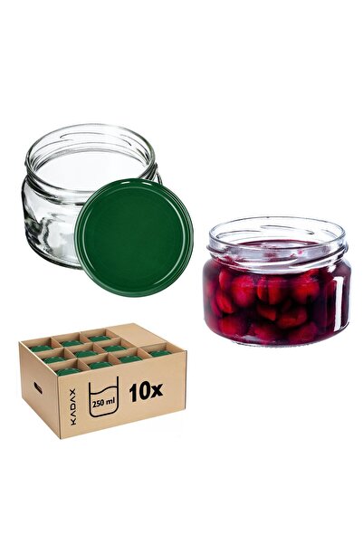 KADAX 10 buc. Borcane 250 ml pentru dulceață, gem, miere, sticlă Fi 82