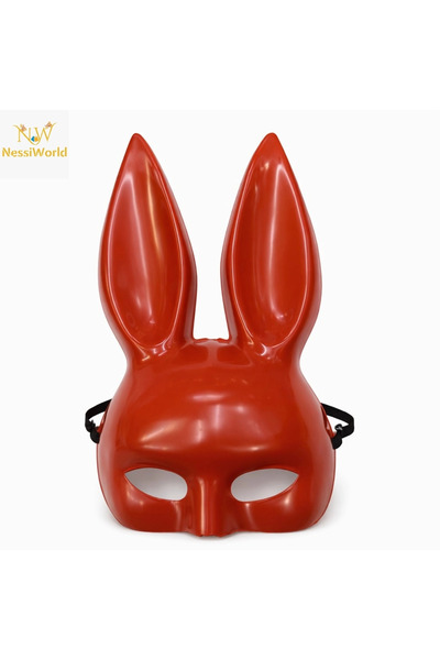 Generic Brand Mey Import ®   Red Luxury Rabbit Mask with Long Ears