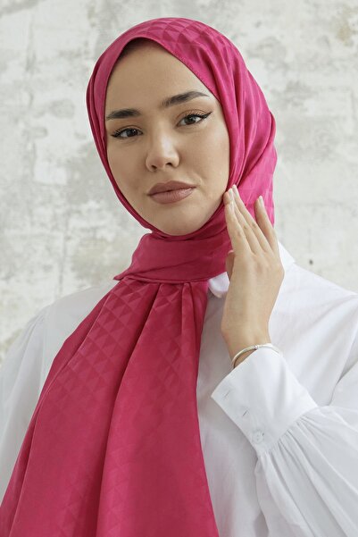 InStyle شال جاكار بنمط كيا بريزما قطن - فوشيا