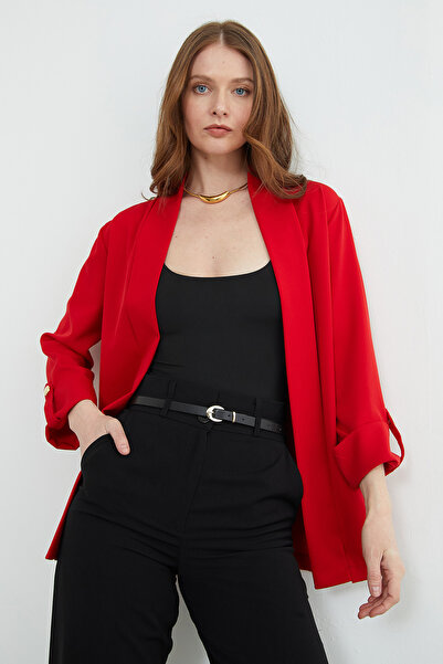 Fulla Moda Jachetă blazer cu mâneci în straturi guler petrecut