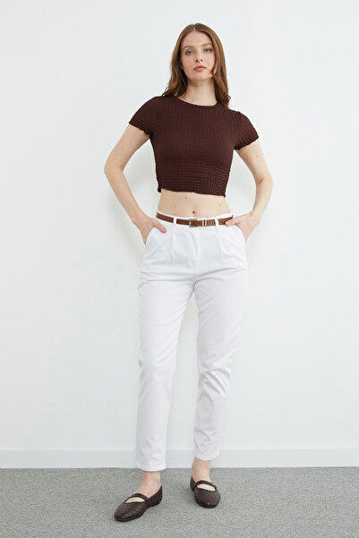 Fulla Moda curea li cu buzunare gabardină Pantaloni