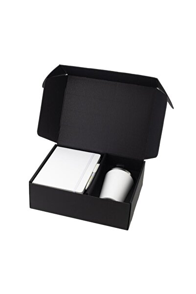 giftology KOKSI - Set of Double Walled Tumbler, A5 Notebook and Pen - White