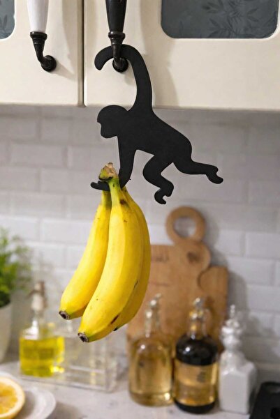 Kariyer Dekoratif Maymun Muz Askısı - Mutfak Tezgah Üstü Muz Standı Ve Organizer