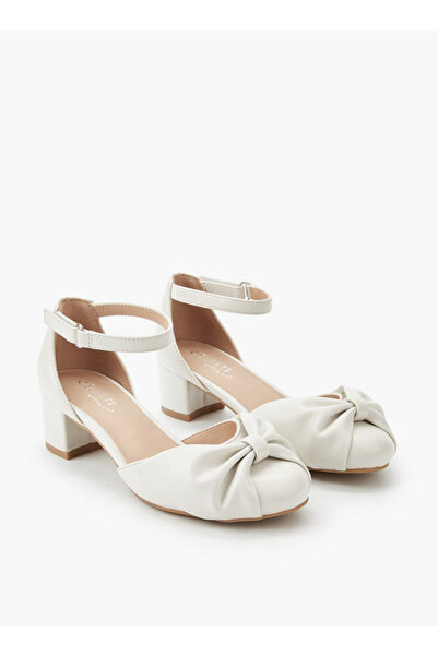 Celeste Girls Twisted Bow Detail Block Heel Sandals