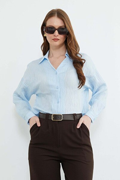 Fulla Moda Cămașă lejeră din jacquard cu dungi