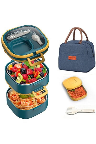 Arabest Stackable Stainless Steel Bento Box with Insulated bag,Leak-Proof,2-T...