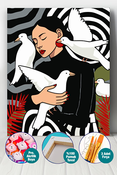 Picasso World Hobby Art Sayılarla Boyama Numaralı Tuval Seti Fırça Boya Dahil...