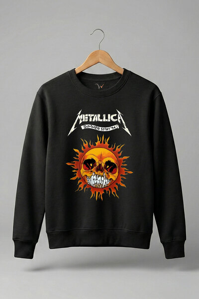 WİDİ Poster Metallica Sun cu imprimeu Rock Metal bumbac 100% Regular Fit gule...