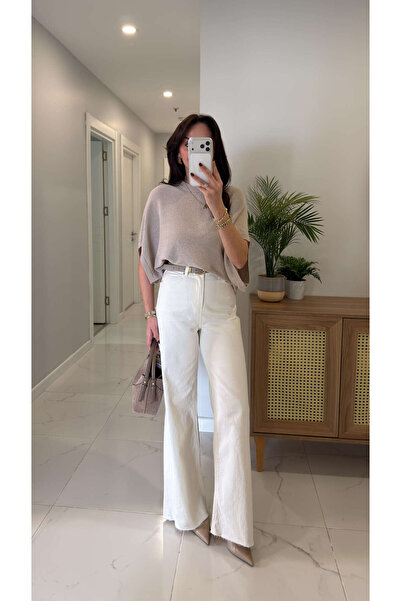 BİRCANÇİL Широкі джинси Kitras кольору екрю