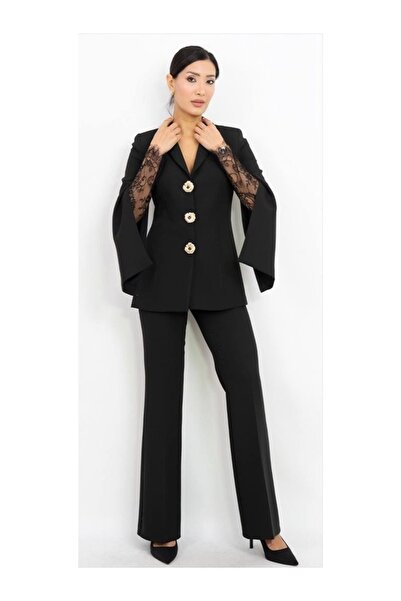 Dorne Moda Dantel Detaylı Takım Elbise