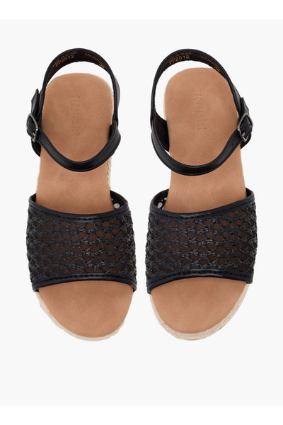 Peppermint Girls Mesh Detail Buckle Closure Espadrille Sandals