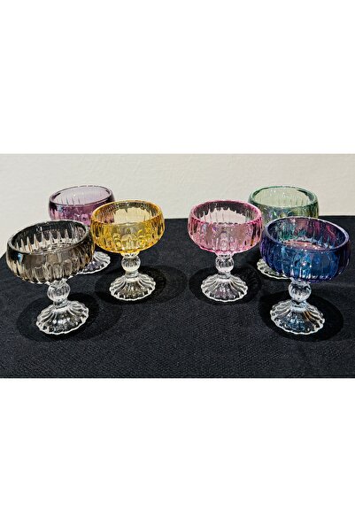 BAYUMAY LAVİN PREMİUM 6'LI RENKLİ KRİSTAL KADEH LOKUMLUK